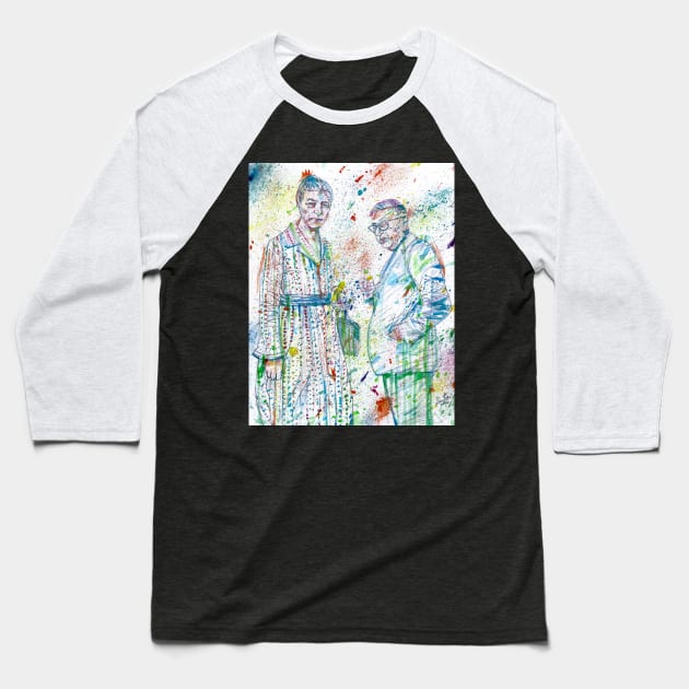 SARTRE and SIMONE DE BEAUVOIR watercolor portrait .2 Baseball T-Shirt by lautir